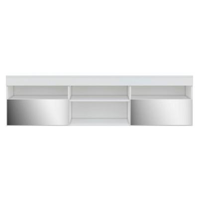 Rack Suspenso Com Espelho Para Tv Até 65´´ Com 2 Portas