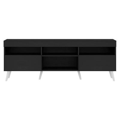 Rack Retrô Para Tv Até 65´´ Com 2 Portas Preto/Branco