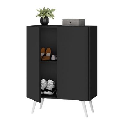 Sapateira 2 Portas Retrô Nina Multimóveis V6009 Preta/Branca Preto/Branco