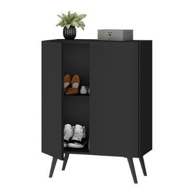 Sapateira 2 Portas Retrô Nina Multimóveis V6009 Preta Preto