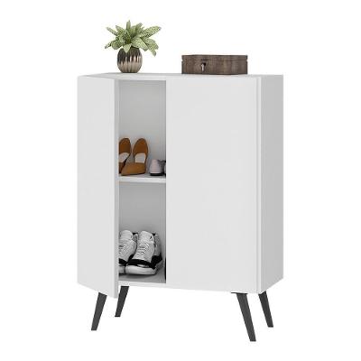 Sapateira 2 Portas Retrô Nina Multimóveis V6009 Branca/Preta Branco/Preto
