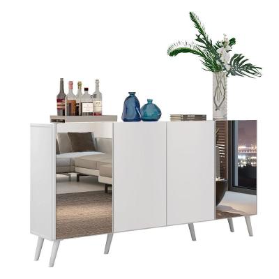 Aparador Buffet 4 Portas Com Espelho Retrô Vegas Multimóveis V3562 Branco Branco