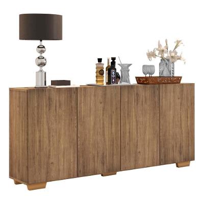 Aparador Buffet 4 Portas com Pés Quadrados Rustic/natural