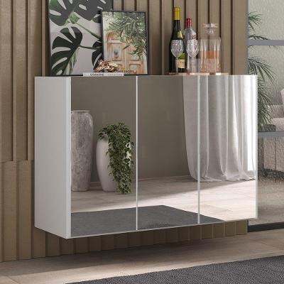 Aparador 3 Portas Com Espelho Suspenso Mp1012 Branco