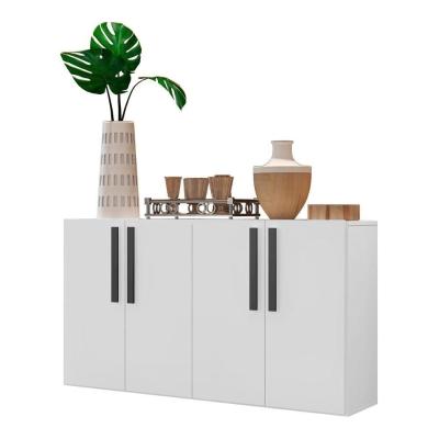 Aparador Buffet 4 Portas Viena V3604 Branco/Preto Branco/Preto
