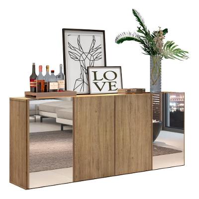 Aparador Buffet com Espelho Suspenso Vegas Multimóveis Rustic