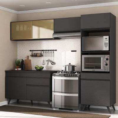 Armário De Cozinha Compacta 4 Peças Mp3692.895 Veneza Preto