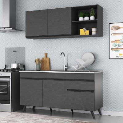 Armário De Cozinha Compacta Veneza Multimóveis Mp2079.895 Preto