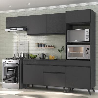 Armário De Cozinha Compacta 4 Peças Mp3690.895 Veneza Preto