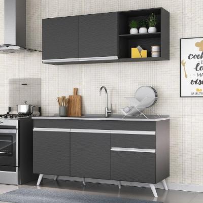 Armário De Cozinha Compacta Veneza Multimóveis Mp2079.898 Preto