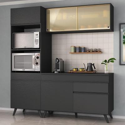 Armário De Cozinha Compacta 3 Peças Mp3695.895 Veneza Preto