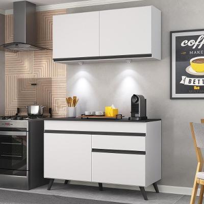 Armário De Cozinha Compacta 2 Peças Com Leds Mp2012.964 Veneza Up Multimóveis Branco