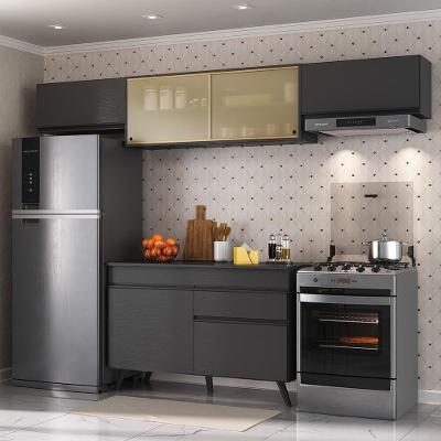 Armário De Cozinha Compacta 4 Peças Mp3698.895 Veneza Multimóveis Preto