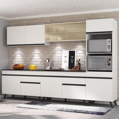Armário De Cozinha Completa 5 Peças Com Leds Mp2014.964 Veneza Up Multimóveis Branco