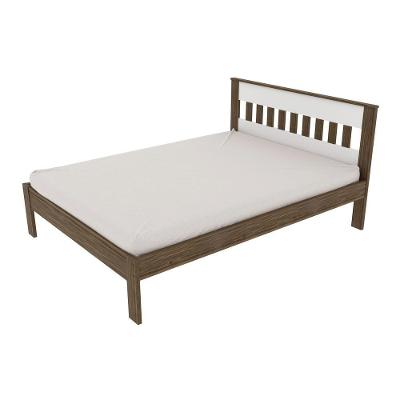 Cama De Casal Para Colchão 138 X 188 Cm Multimóveis Vcr35011 Nogal/Branco Nogal/Branco