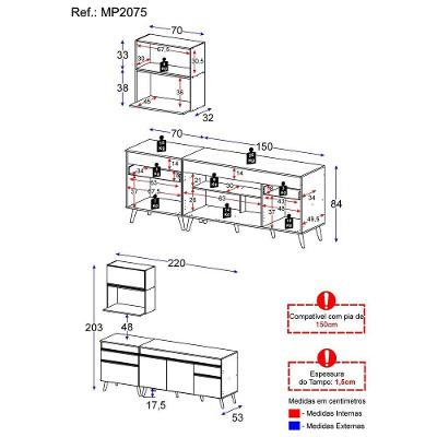 Cozinha Compacta Veneza Gw Mp2075 Com Armário E Balcão Branca