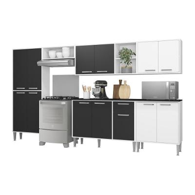 Cozinha Compacta Multimóveis Xangai Jazz Fg3160 Com Armário E Balcão Branca/preta