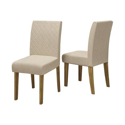 Conjunto Com 2 Cadeiras De Jantar Multimóveis Cr50039 Bege Bege