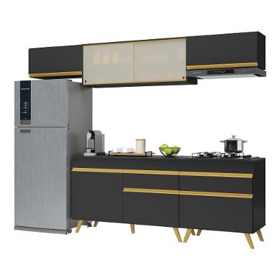 Cozinha Completa Veneza Gb Fg3710 Com Armário E Balcão Preta