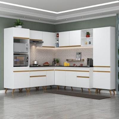 Cozinha Completa De Canto Veneza Gw Mp2047 Com Armário E Balcão Branca