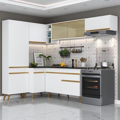 Cozinha Completa De Canto Veneza Gw Mp2052 Com Armário E Balcão Branca