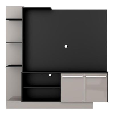 Estante Com Suporte Tv 55'' Denver Multimóveis V3069 Preta/Lacca Fumê Preto/Lacca Fumê