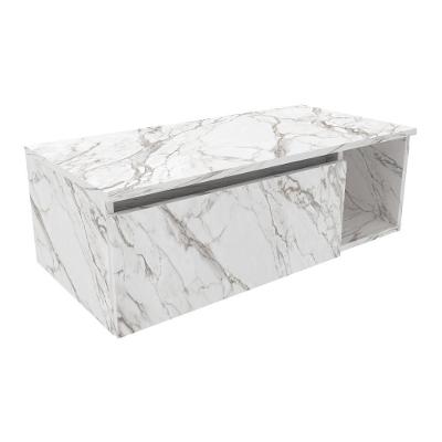 Gabinete Banheiro Suspenso 80Cm Multimóveis Vcr10081 Mármore Branco Mármore Branco