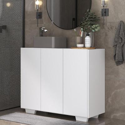 Gabinete Banheiro 3 Portas 90cm Mp5031 Branco