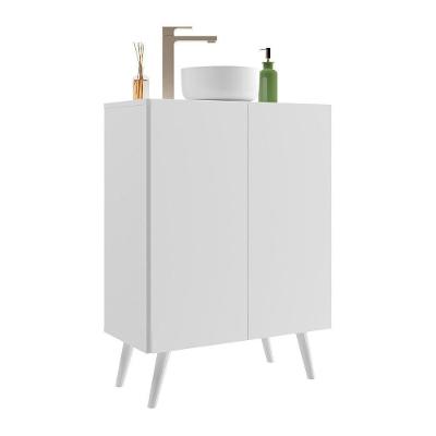 Gabinete Banheiro 2 Portas Retrô 63Cm Multimóveis V5006 Branco Branco