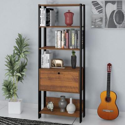 Estante Organizadora Com Porta Basculante Multimóveis Cr25217 Pinho/Preta Pinho/Preto