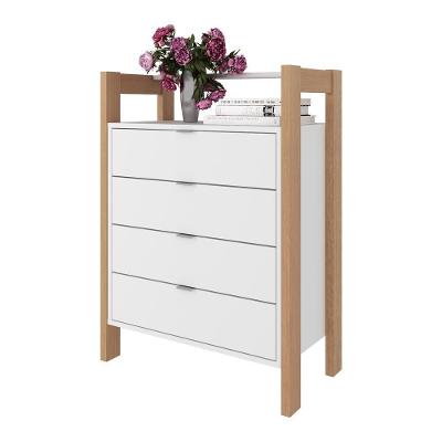 Gaveteiro Com 4 Gavetas Multimóveis Vcr25006 Branco/Amêndoa Branco/Amêndoa