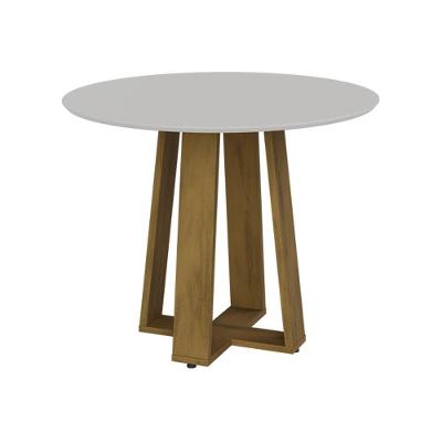 Mesa De Jantar Redonda 103cm Multimóveis Cr50043 Carvalho/off White Carvalho/off White