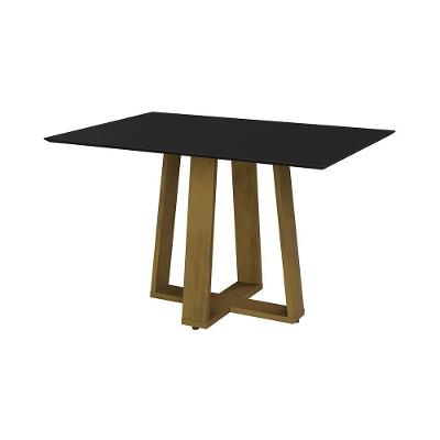 Mesa De Jantar 136cm Multimóveis Cr50044 Carvalho/preta Carvalho/preto