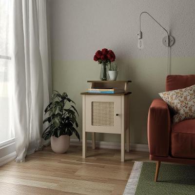 Mesa Lateral 43Cm Com 1 Porta Multimóveis Cr45125 Off White/Pinho Off White/Pinho