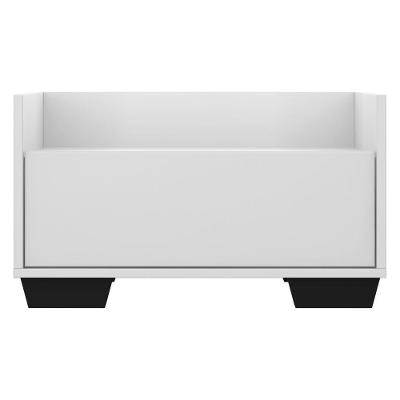 Mesa de Cabeceira 60 Cm com Pés Quadrados Branca preta