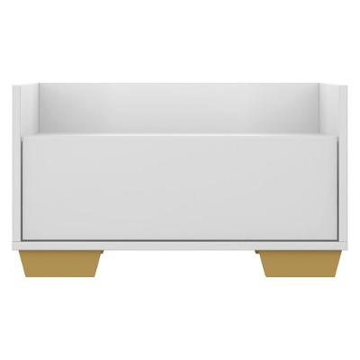 Mesa de Cabeceira 60 Cm com Pés Quadrados Branca natural