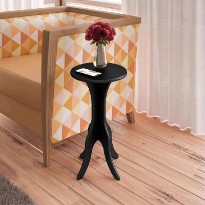 Mesa De Apoio/Lateral Redonda 30Cm Multimóveis Cr45130 Preta Preto