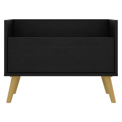 Mesa de Cabeceira 60cm com Pés Retrô Preta natural