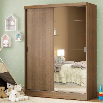 Guarda roupa Infantil Madesa 2 Portas Correr Espelho Rustic