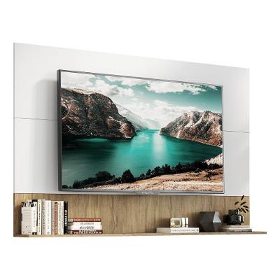 Painel Tv 65" Com Prateleira Amsterdã Up Multimóveis V3641 Branco/rustic Branco/rustic