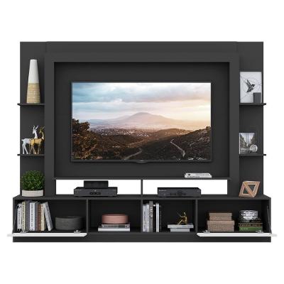Rack com Painel Suporte Tv 65´´ com Espelho Preto/Branco