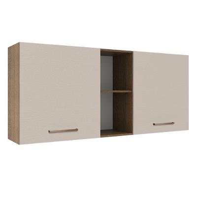 Armário Aéreo 150 Cm 2 Portas E 2 Nichos Rustic/crema Agata Madesa Rustic/crema