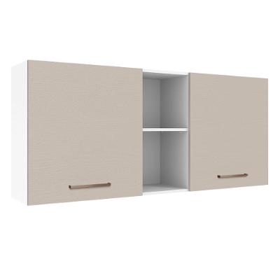 Armário Aéreo 150 Cm 2 Portas E 2 Nichos Branco/crema Agata Madesa Branco/crema