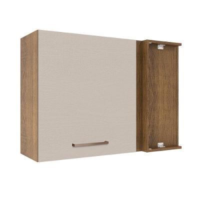 Armário Aéreo De Canto 1 Porta Rustic/crema Agata Madesa Rustic/crema