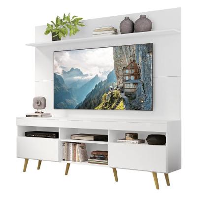 Rack Retrô Com Painel Tv 65" Madri Multimóveis V3371 Branco/Natural Branco/Natural