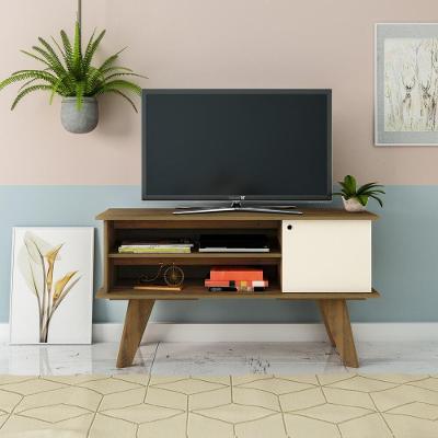 Rack Tv 50" Retrô 1 Porta Multimóveis Cr45168 Pinho/Off White Pinho/Off White