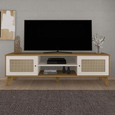 Rack Tv 75" Retrô Com 2 Portas Multimóveis Cr45166 Carvalho/Off White Carvalho/Off White