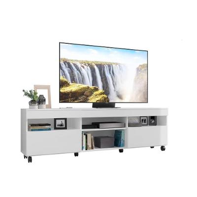 Rack Tv 65" Com Rodízios E 2 Portas Paris Multimóveis V3325 Branco Branco