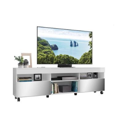 Rack Tv 65" Com Rodízios E Espelho 2 Portas Paris Multimóveis V3330 Branco Branco