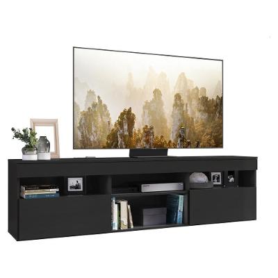Rack Tv 65" Suspenso Com 2 Portas Paris Multimóveis V3326 Preto Preto